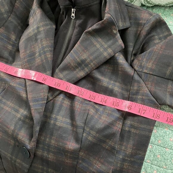 Laundry by Shelli Segal Blazer Womens S Plaid Hooded Two-fer - Picture 12 of 14